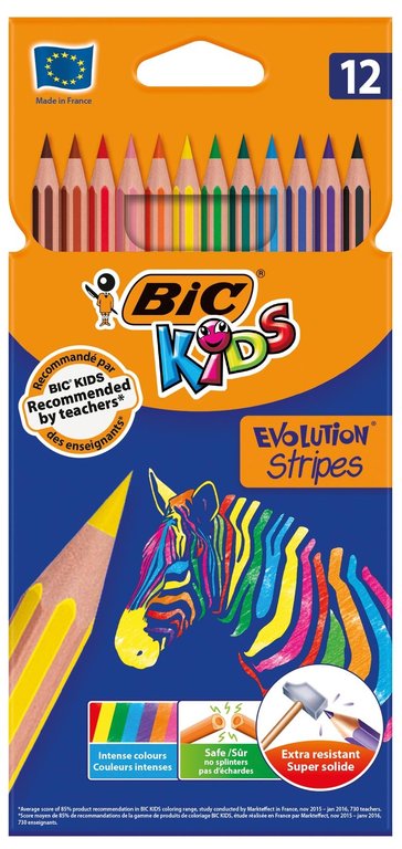 Estoig 12 llapis BIC Tropicolors assortits de colors