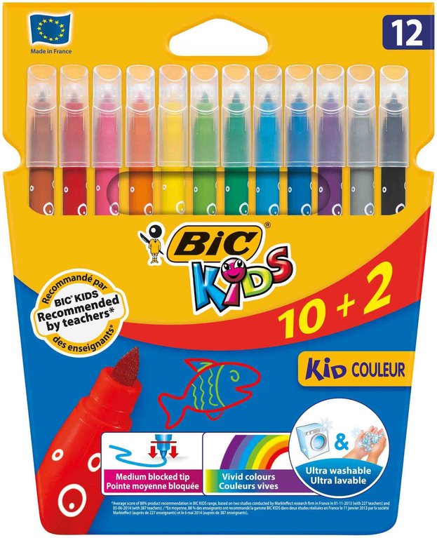 Estuche 12 rotuladores BIC Kids surtidos de colores