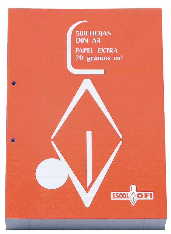 Resmilla Din-A4 500 hojas 70 grs ESCOLOFI Pauta Montessori 3,5mm margen