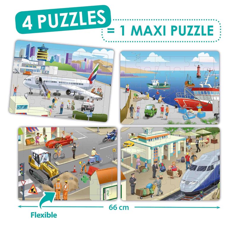 Set puzles cooperativos la ciudad (4 uds)