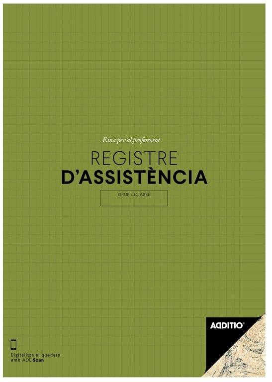 Quadern registre assistència ADDITIO