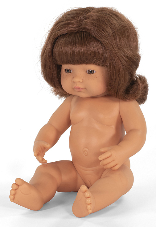 Baby caucàsic pèl-roig nena 38 cm