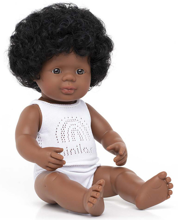Baby afroamericano niña 38 cm + ropa interior