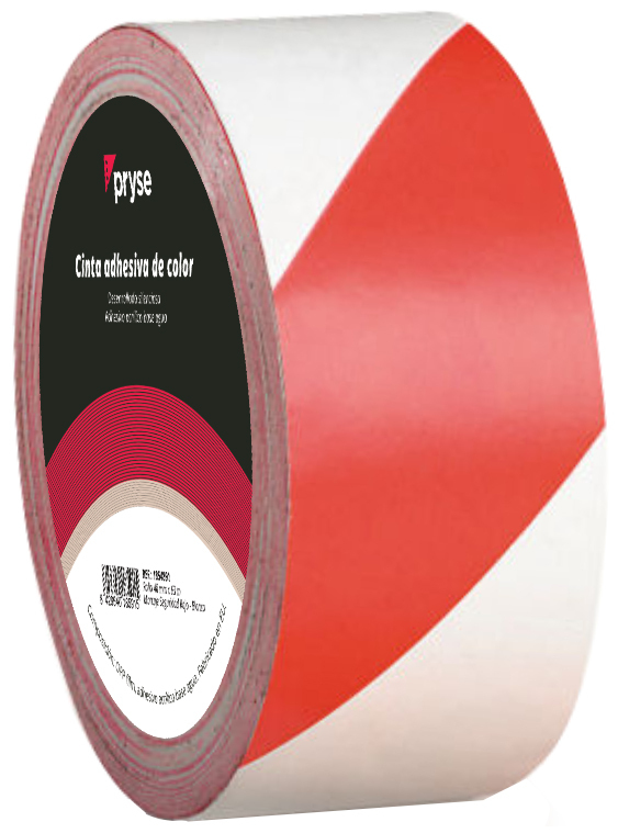 Rollo cinta adhesiva 48 mm x 63 m rojo/blanco